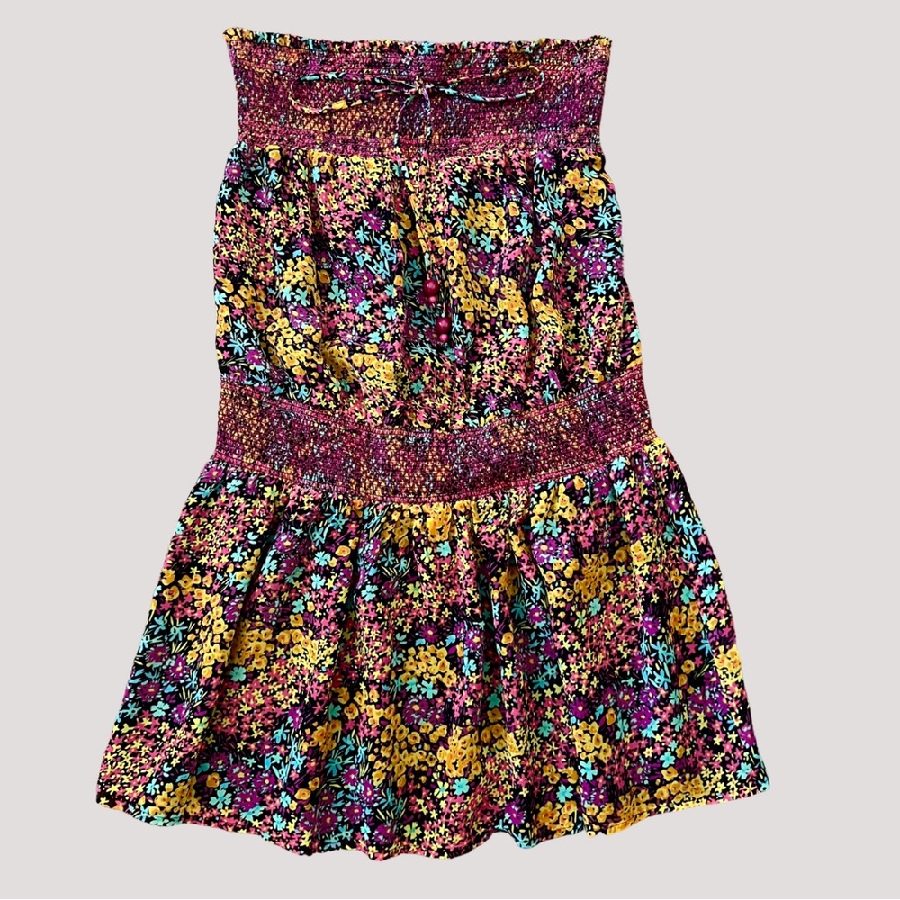 Moda International Magenta Floral Smocked Mini Dress